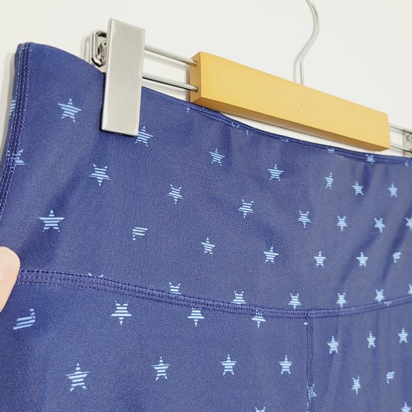 Fabletics | Womens Ultra Cool Athletic Work Out Leggings Dark Blue Star Print - Picture 2 of 9